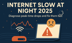 Internet Slow at Night 2025: Diagnose Peak-Time Drops and Fix Them Fast