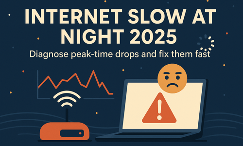 Internet Slow at Night 2025: Diagnose Peak-Time Drops and Fix Them Fast