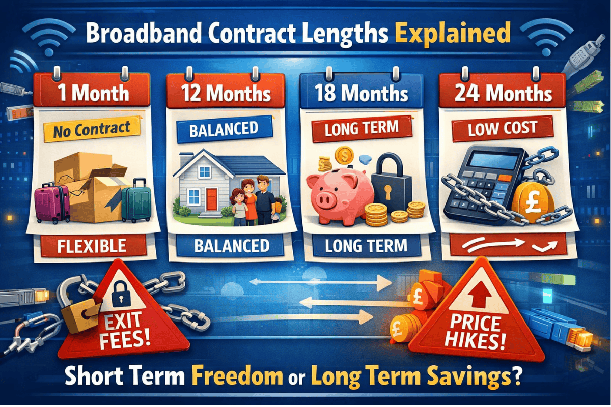 Broadband Contract Lengths Explained (1 vs 12 vs 18 vs 24 Months