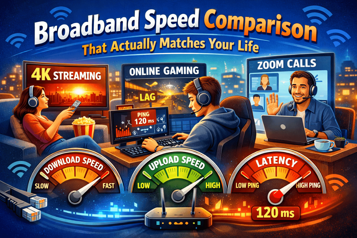 Broadband Speed Comparison That Actually Matches Your Life (Streaming, Gaming, Zoom)