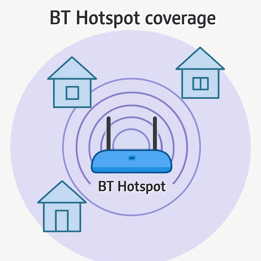 Diagram of BT Hotspot coverage